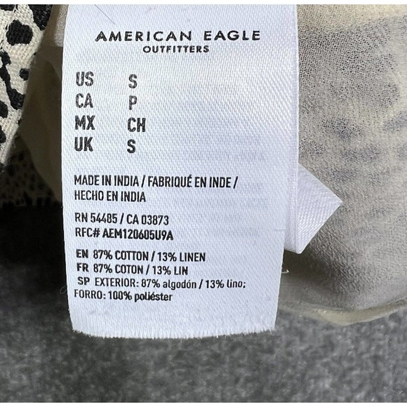 American Eagle Animal Print Linen‎ Cotton Mini Dress Womens Sz Small Square Neck - Picture 4 of 16
